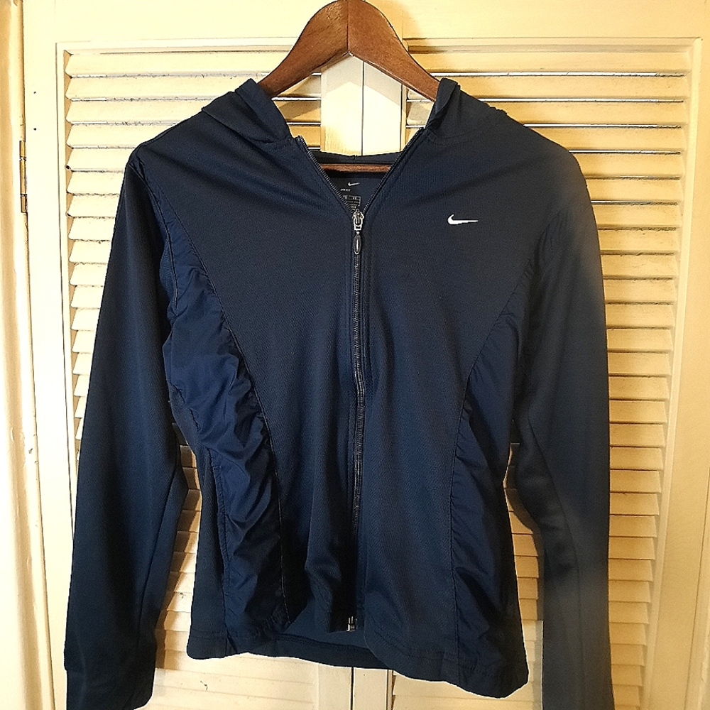 Nike Dri-fit navy, light zip-up hoodie- sz. Xl